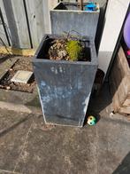 Grote vierkante plantenbak van beton/steen, Tuin en Terras, Gebruikt, Minder dan 60 cm, Vierkant, Ophalen of Verzenden