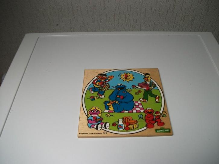 Puzzel Sesamstraat 7 delig, Kinderen en Baby's, Speelgoed | Houten speelgoed, Gebruikt, Ophalen of Verzenden