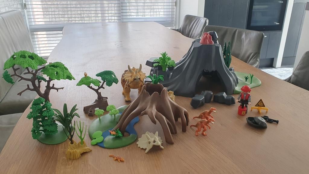 Playmobil Dino moeras vulkaan 4170 9092 4171, Kinderen en Baby's, Speelgoed | Playmobil, Ophalen of Verzenden, Gebruikt, Complete set