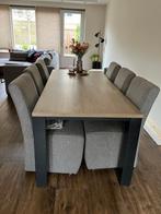 Eettafel met 6 stoelen op wieltjes - 200x90 cm, Huis en Inrichting, Ophalen