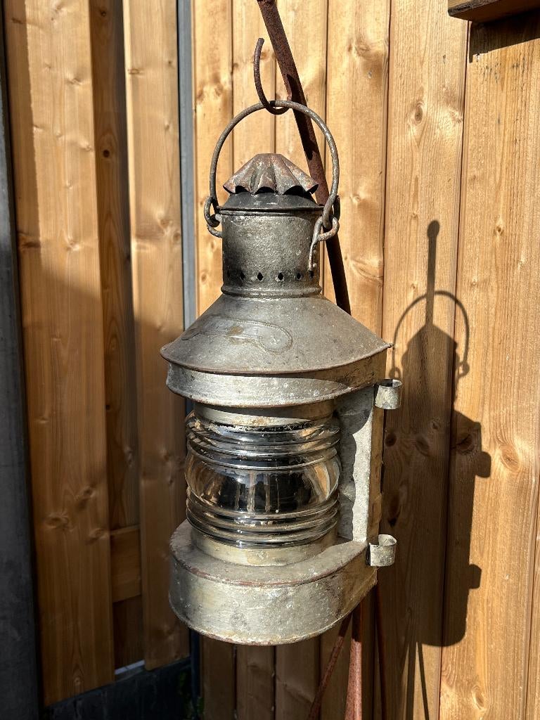 Oude scheepslamp 'Toplicht' - Maritieme decoratie, Ophalen of Verzenden, Gebruikt