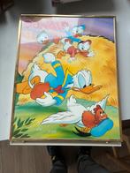 Vintage Disney Donald Duck poster / print in lijst, vintage, Verzenden, Donald Duck, Gebruikt, Plaatje of Poster