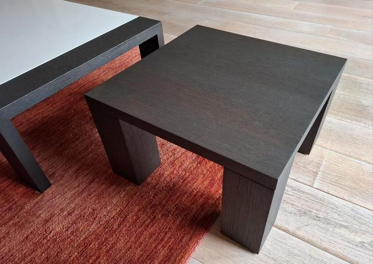 Massief houten salontafel / bijzettafel 79 x 79 x 35cm, Huis en Inrichting, Tafels | Bijzettafels, Zo goed als nieuw, Vierkant