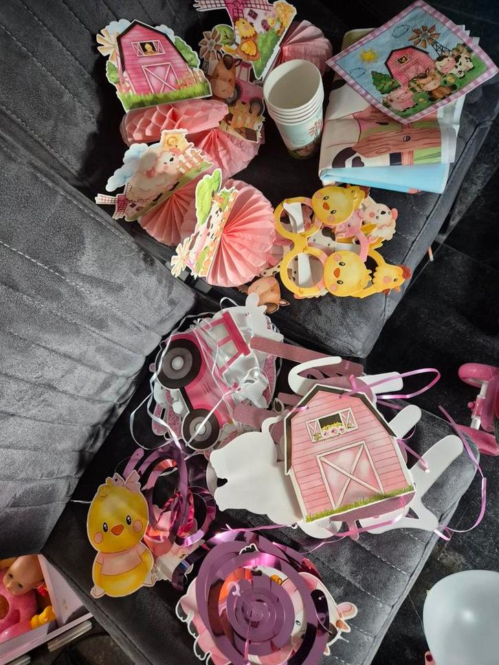 Versiering boerderij roze, Hobby en Vrije tijd, Feestartikelen, Versiering, Geboorte of Huwelijk, Ophalen of Verzenden