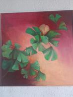 Groot vierkant schilderij met Ginkgo bladeren, Ophalen