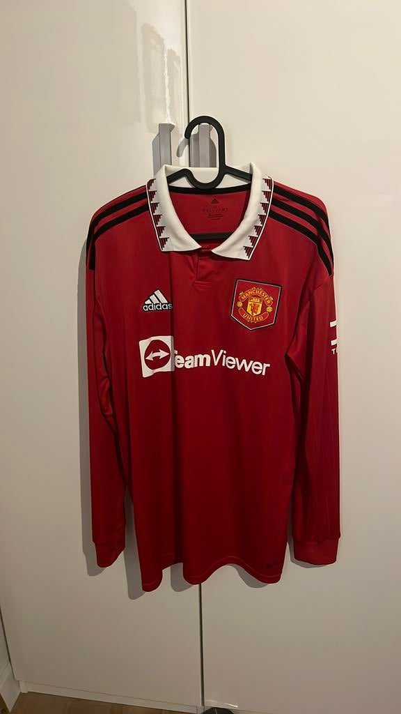 Manchester United thuisshirt longsleeve, Ophalen of Verzenden, Zo goed als nieuw, Shirt