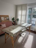 Massagetafel De Luxe XL bEIGE Beukenhout PU leer, Sport en Fitness, Massageproducten, Ophalen, Zo goed als nieuw, Massagetafel