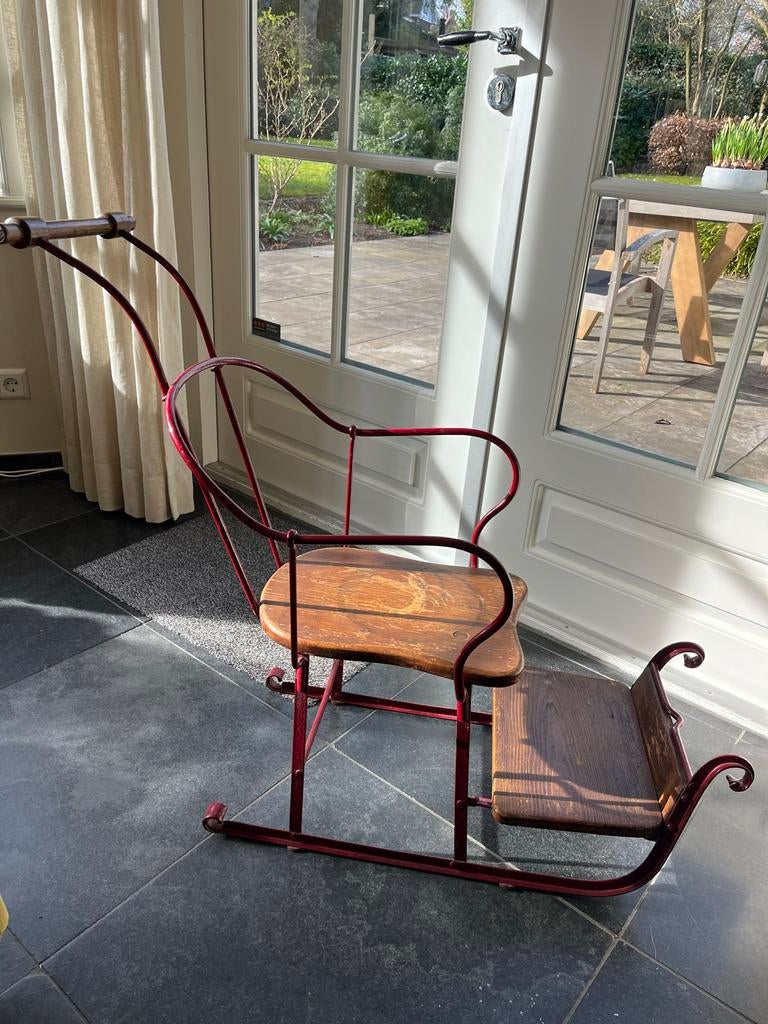 Vintage houten slee, Antiek en Kunst, Ophalen