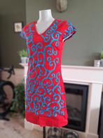 Almatrichi schitterend rood blauw jurk S 36 / 38, Verzenden, Knielengte, Almatrichi, Maat 36 (S)