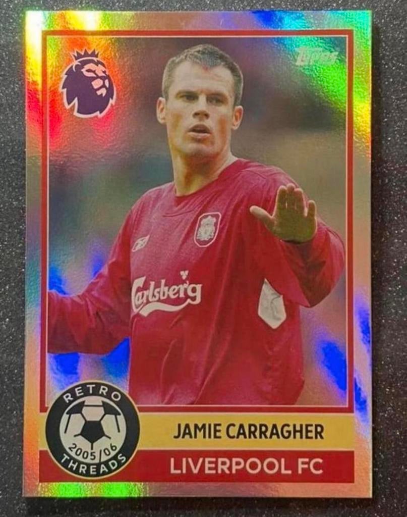 Topps Premier League 25/26 RETRO THREADS CARRAGHER LIVERPOOL, Verzenden, Zo goed als nieuw, Plaatje