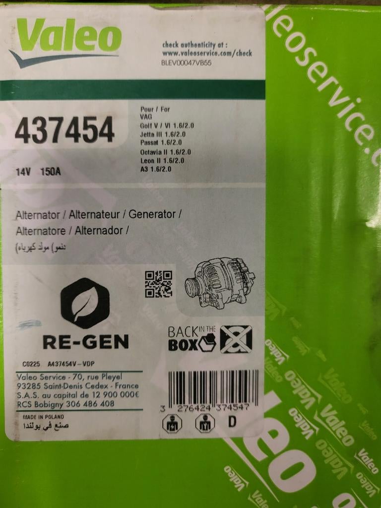Dynamo 150ah Valeo voor oa. Volkswagen, Auto-onderdelen, Motor en Toebehoren, Ophalen of Verzenden, Nieuw, Volkswagen