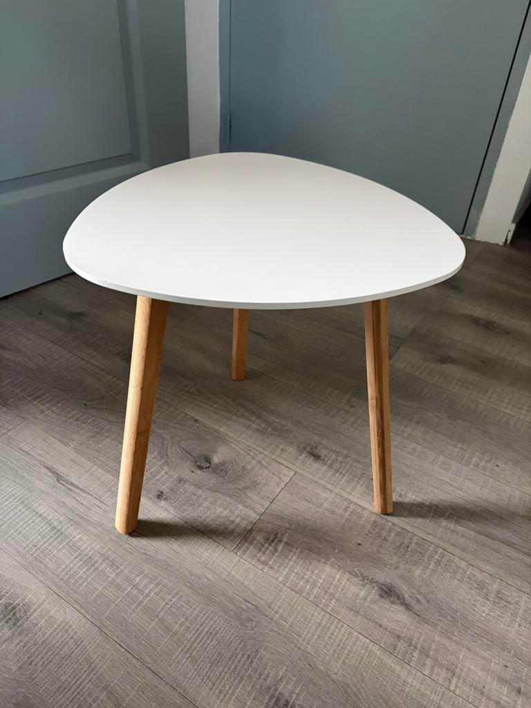 Tafeltje wit hout, Huis en Inrichting, Minder dan 45 cm, Minder dan 55 cm, Rond, Ophalen of Verzenden