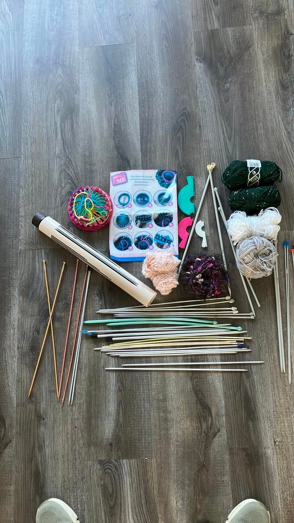 Breinaalden koker wol, Ophalen of Verzenden, Zo goed als nieuw, Breien, Wol of Garen