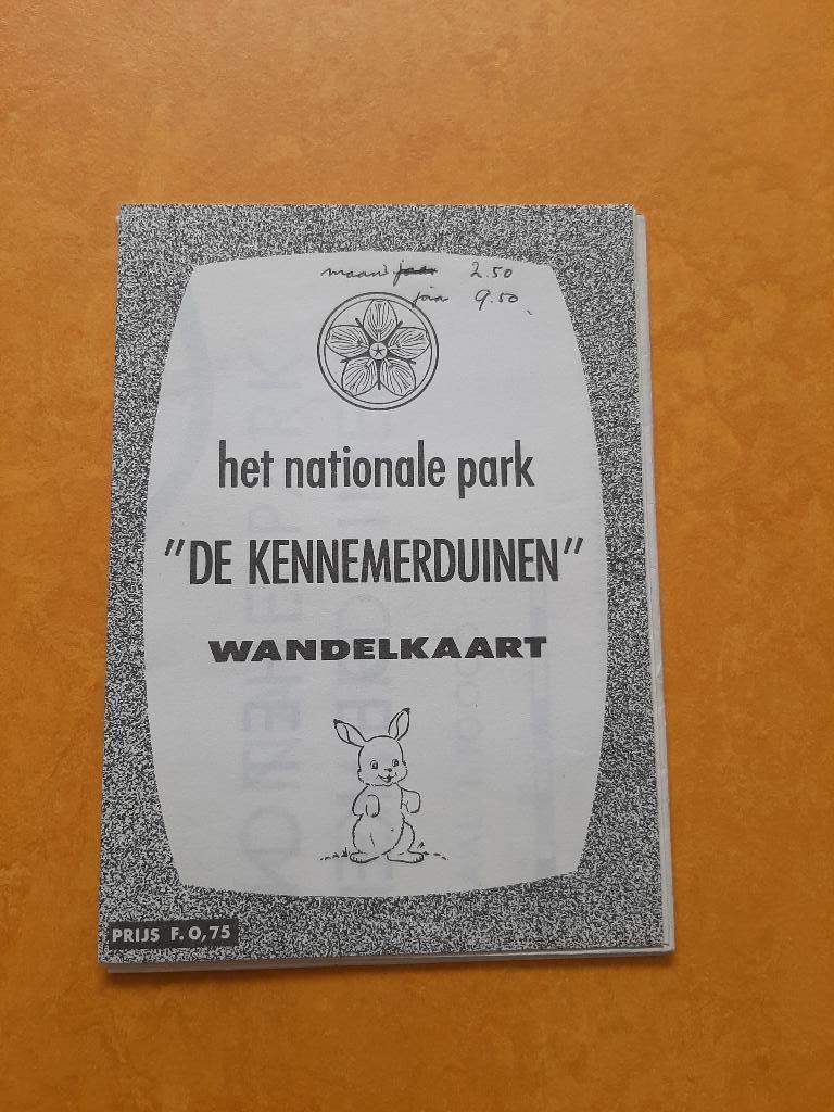 Oude plattegrond uit 1968 van Nationaal park Kennemerduinen, Ophalen of Verzenden, 1800 tot 2000, Nederland, Landkaart