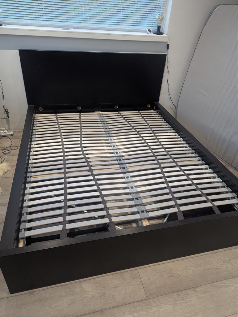 IKEA Malm bed met 4 lades en lattenbodem (excl. matras), Ophalen, Gebruikt, Wit, Tweepersoons