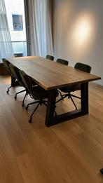 Eettafel massief eiken boomstamblad 260x105x76 cm, Ophalen, 100 tot 150 cm, Eikenhout, 200 cm of meer