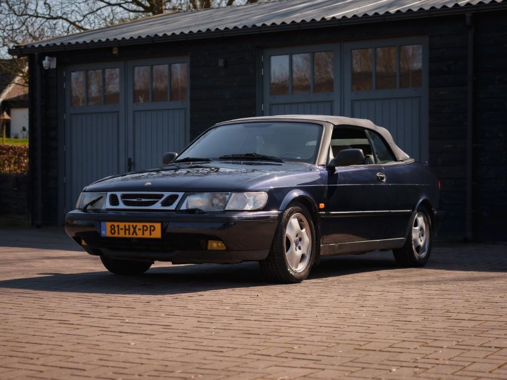 Saab 900 2.0 SE Turbo - Cabrio - Donkerblauw Metallic, Auto's, Saab, Gebruikt, 4 cilinders, Cabriolet, 10 km/l