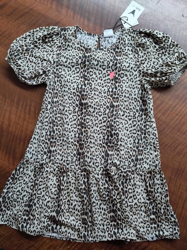 Alix the label katoenen panter print jurkje maat 134/140, Kinderen en Baby's, Kinderkleding | Maat 134, Meisje, Nieuw, Ophalen of Verzenden