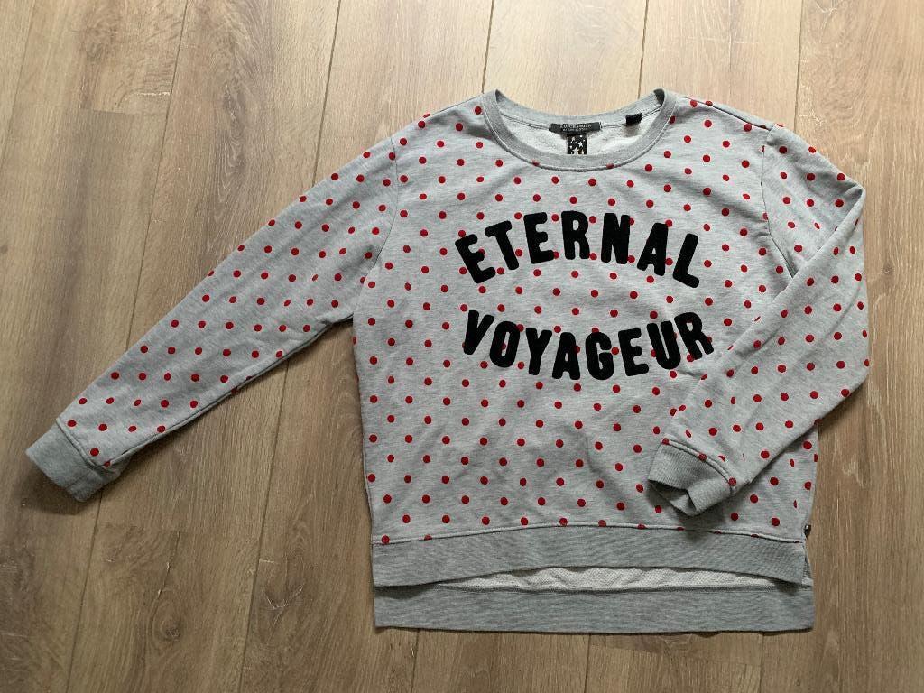 Scotch&Soda trui sweater stip grijs rood zwart S/36, Verzenden, Scotch & Soda, Zo goed als nieuw, Maat 36 (S)