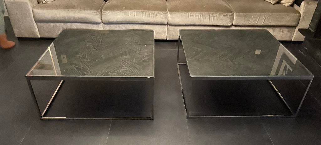 Zo goed als nieuwe Richmond Blackbone salontafel, 50 tot 100 cm, Vierkant, Zo goed als nieuw, Metaal