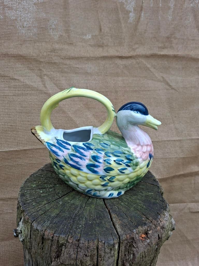 Vintage keramieke gieter in de vorm van een eend, Antiek en Kunst, Ophalen of Verzenden