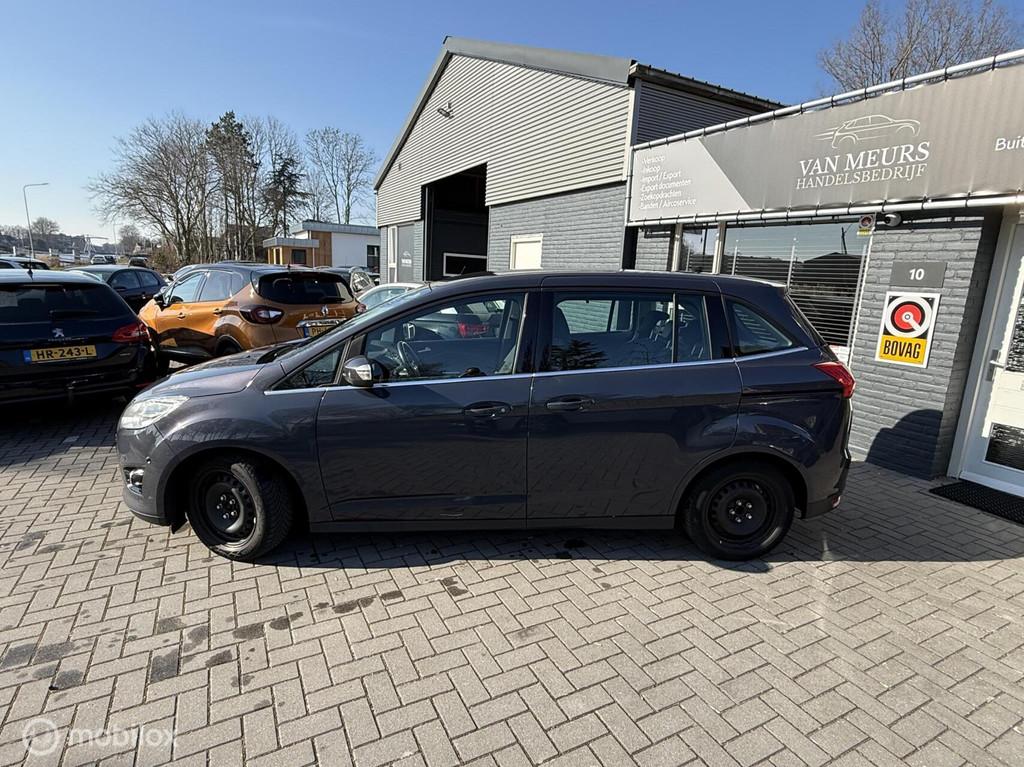 Ford Grand C-Max 1.0 Titanium, Airco, camera, cruise, apk 01, Voorwielaandrijving, Gebruikt, Zwart, Handgeschakeld