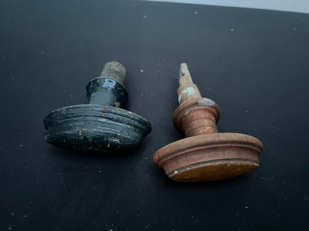 Te Koop : 2 Stuks Houten Antieke Deurklinken Hout Deur Klink, Ophalen of Verzenden