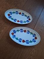 2 Boch Boerenbont schaaltjes 24cm, Huis en Inrichting, Ophalen of Verzenden, Aardewerk, Boerenbont, Schaal of Schalen