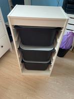 IKEA Trofast kast wit met 3 zwarte bakken & deksel, Ophalen, Gebruikt