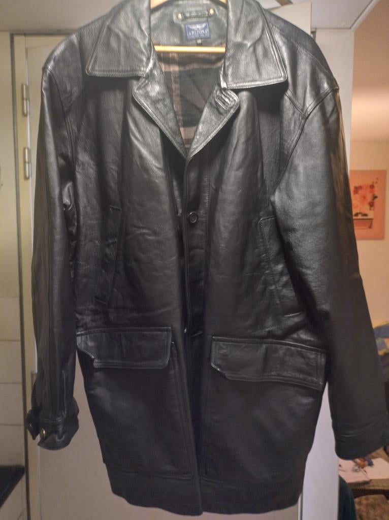 Heren jas leer, Kleding | Heren, Jassen | Zomer, Ophalen, Zo goed als nieuw, Maat 56/58 (XL), Bruin