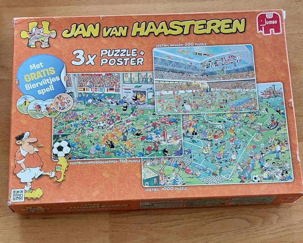 Jan van Haasteren voetbal puzzels, Ophalen of Verzenden, 500 t/m 1500 stukjes, Gebruikt