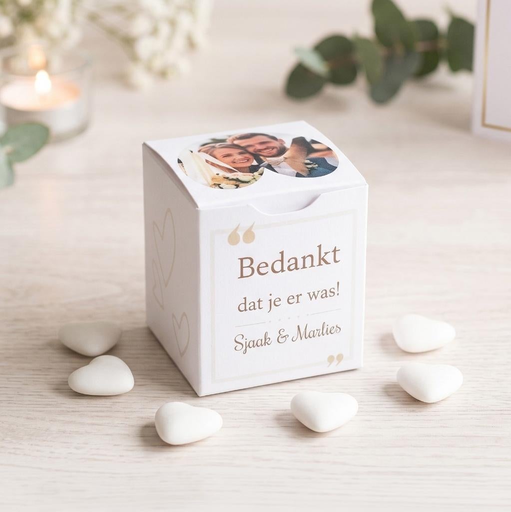 Huwelijks bedankjes en trouwkaarten, Ophalen of Verzenden, Nieuw, Wit, Accessoires