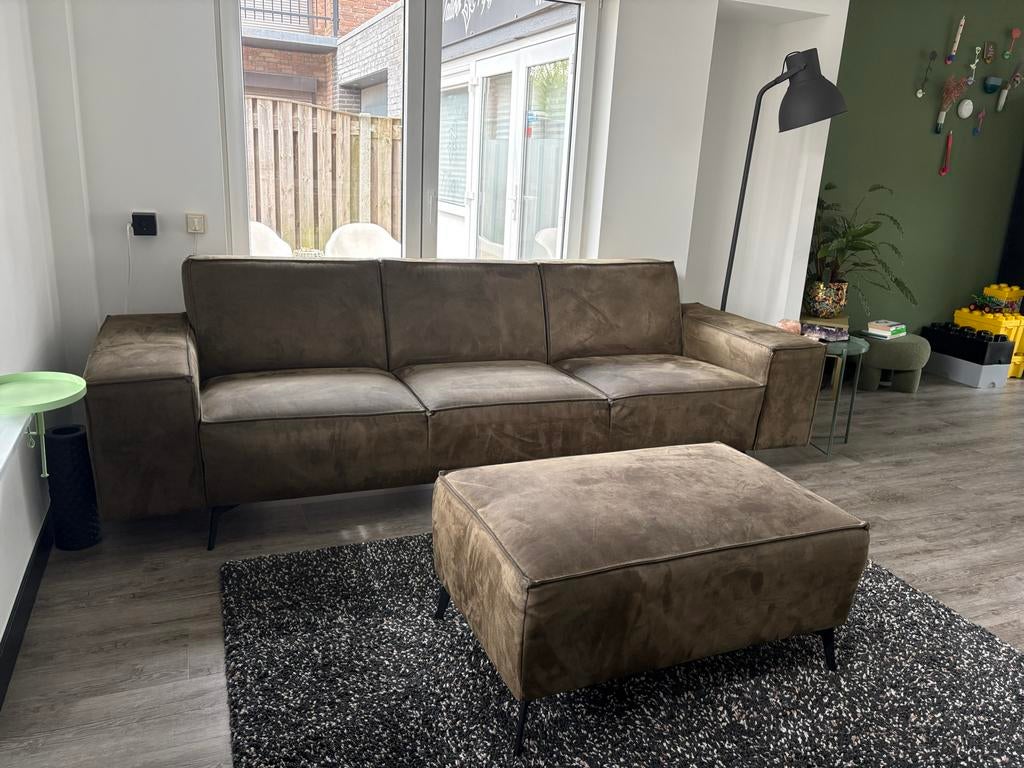 Bank met hocker, Montel, Ophalen, 250 tot 300 cm, Gebruikt, Driepersoons