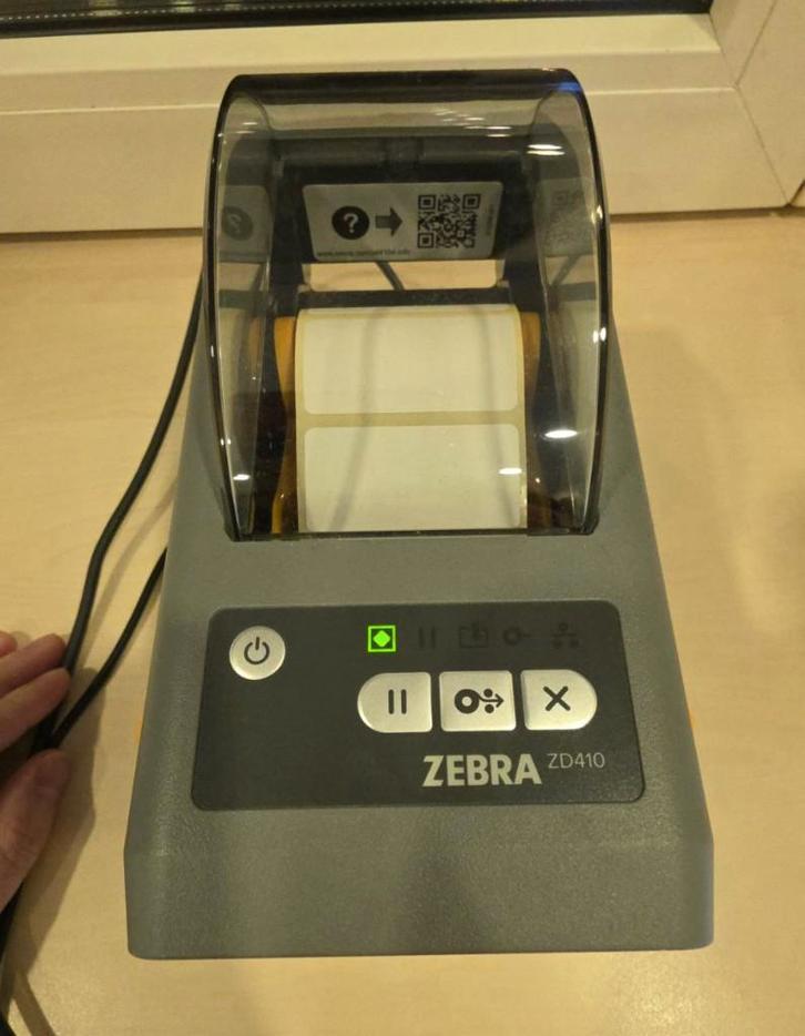 Zebra ZD410 Labelprinter + 8 Rollen (20.640 labels), Computers en Software, Labelprinters, Zo goed als nieuw, Etiket, Tape-label