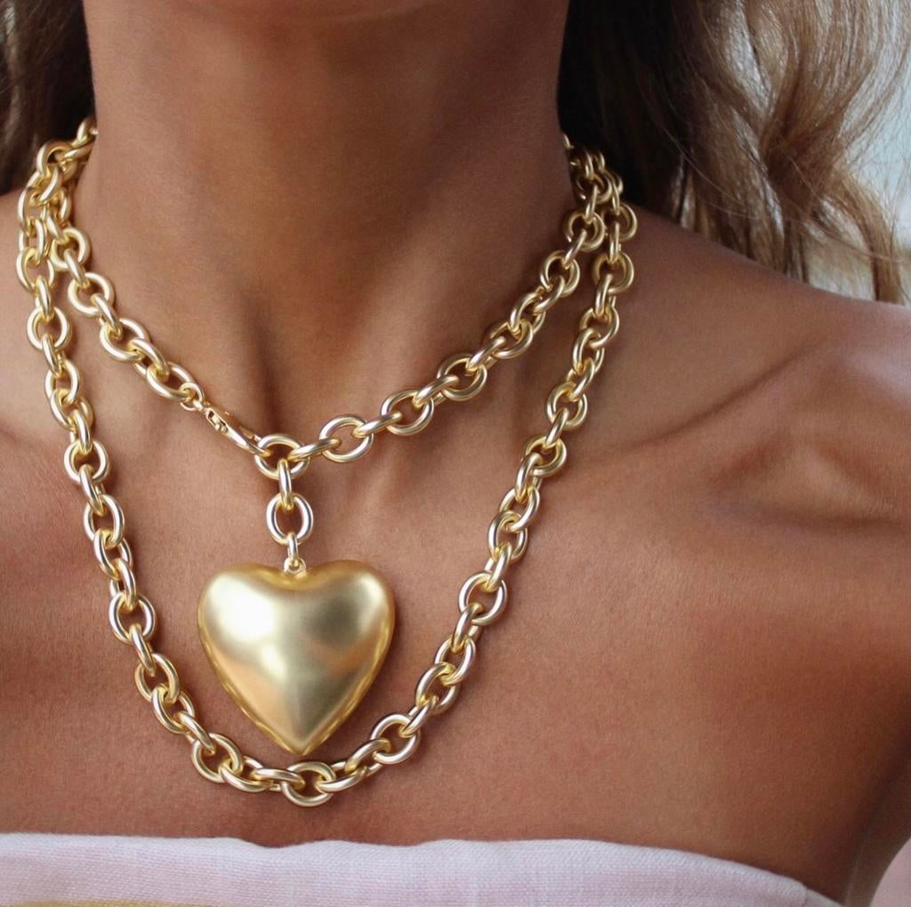 Tijdloze gouden ketting met hart multifunctioneel gebruik, Ophalen of Verzenden