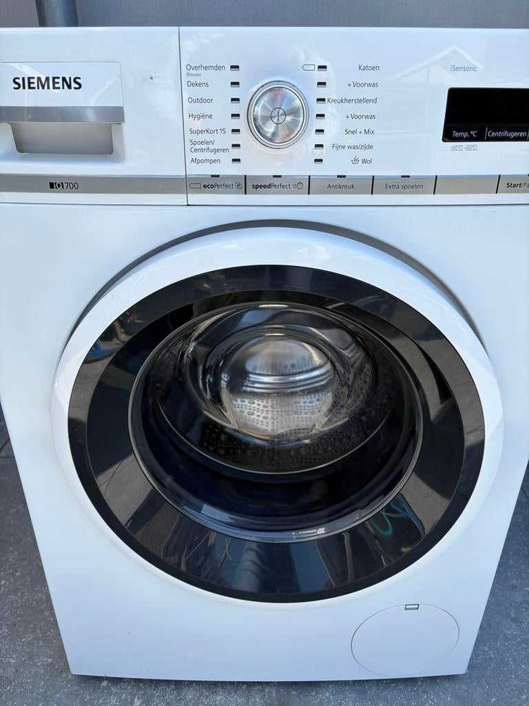 Siemens Wasmachine IQ700 en Siemens Droger IQ300 Set, 8 tot 10 kg, Ophalen, Gebruikt, 85 tot 90 cm
