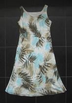 Julien Le Roy jurk (Bijenkorf) groen met blauwe bloemen, 40, Maat 38/40 (M), Overige kleuren, Ophalen of Verzenden, Zo goed als nieuw