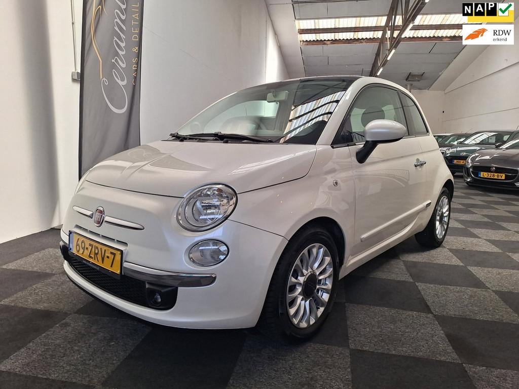 Fiat 500 2013. Lounge uitv. Parelmoer. 1e eig. 77.000 km., Auto's, Fiat, Euro 5, Stof, Gebruikt, Overige kleuren