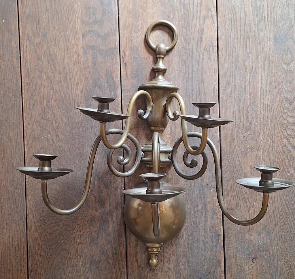 Muur kandelaar, 2 stuks. -MOET WEG-, Antiek en Kunst, Ophalen of Verzenden, Overige materialen