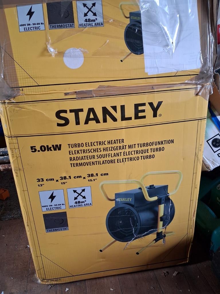 Stanley ST-305-231-E 5kW werkplaatskachel op krachtstroom, Doe-het-zelf en Verbouw, Verwarming en Radiatoren, Ophalen, 30 tot 80 cm