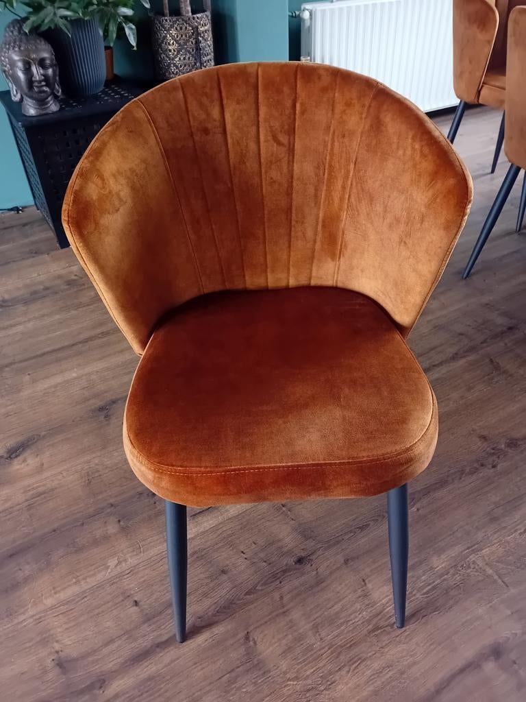 Eetkamerstoelen, Ophalen, Bruin, Zo goed als nieuw, Stof