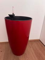 Elho Brussels Diamond + inzet met watermeter rood, Tuin en Terras, Bloempotten, 25 tot 40 cm, Kunststof, Rond, Binnen