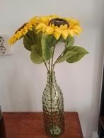 Kunst zonnebloemen met vaas, Ophalen, Geel, Nieuw, Glas