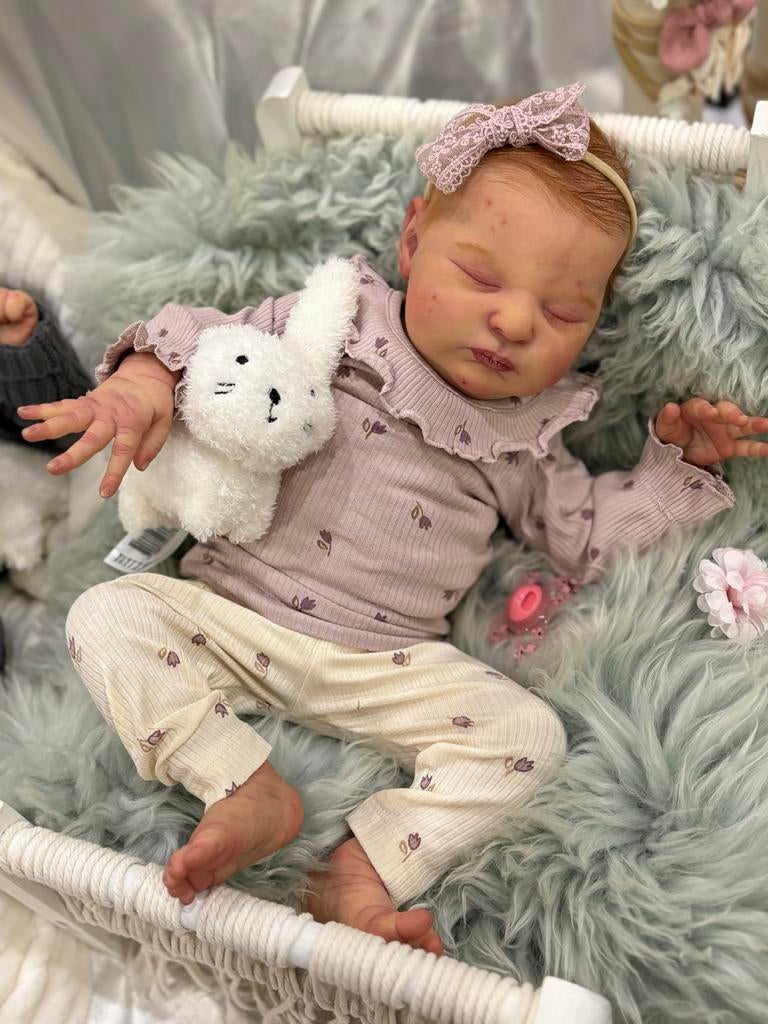 Prachtige Reborn Laura met certificaat, Verzamelen, Poppen, Ophalen of Verzenden, Zo goed als nieuw, Babypop, Levensecht of Reborn