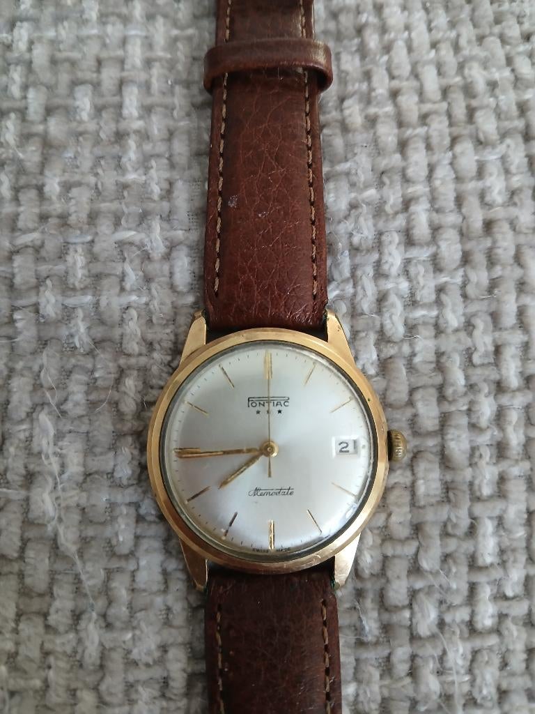 Pontiac memodate, swatch Swiss, Pontiac  Quartz, Ophalen of Verzenden, Gebruikt, Staal, Overige merken