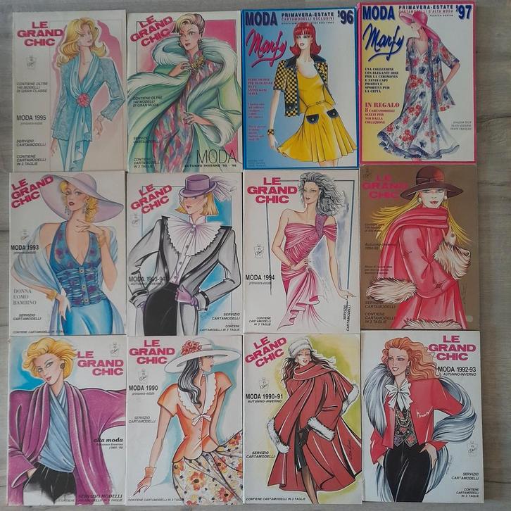 Le grand chic Italiaanse vintage modebladen 1986 t/m 1996, Boeken, Mode, Zo goed als nieuw, Mode algemeen, Ophalen of Verzenden