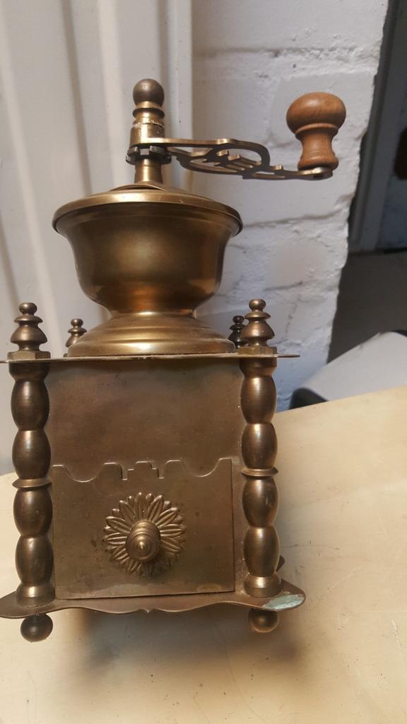 Oude koper koffie molen, Ophalen of Verzenden