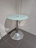 Rond tafeltje glas en chroom, Ophalen, Onbekend, Onbekend, Onbekend