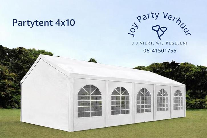 Partytent 4x10 te huur / huren, Tuin en Terras, Partytenten, Zo goed als nieuw, Minder dan 5 meter, Ophalen