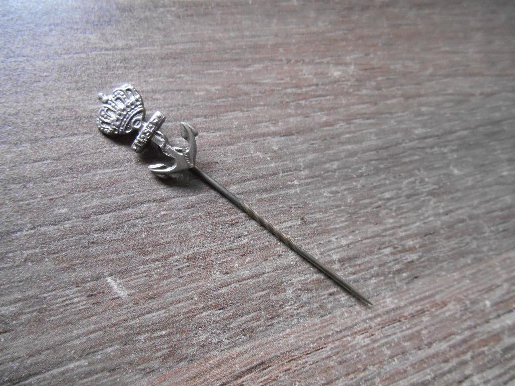 Marine anker MSF insigne zilverkleurig KM, Ophalen of Verzenden, Marine, Nederland, Overige typen